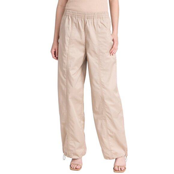 New Agolde Dakota Track Pant In Truffle Size Large Wide Leg Cotton Lightweight - Picture 6 of 16